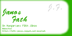 janos fath business card